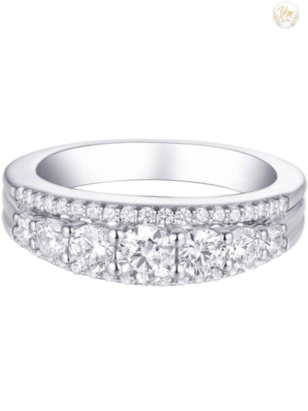 Sterling Silver CZ Eternity Band Ring for Women 1.13 CTTW Wedding Band
